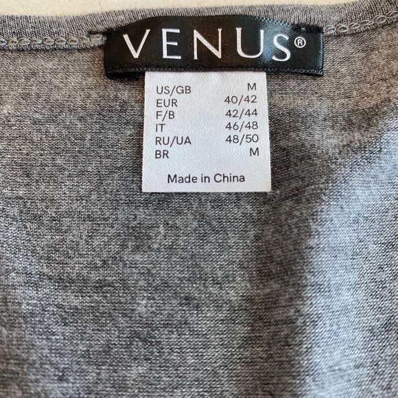 Venus Lace Overlay Top Women’s Medium Gray & White - Picture 8 of 9